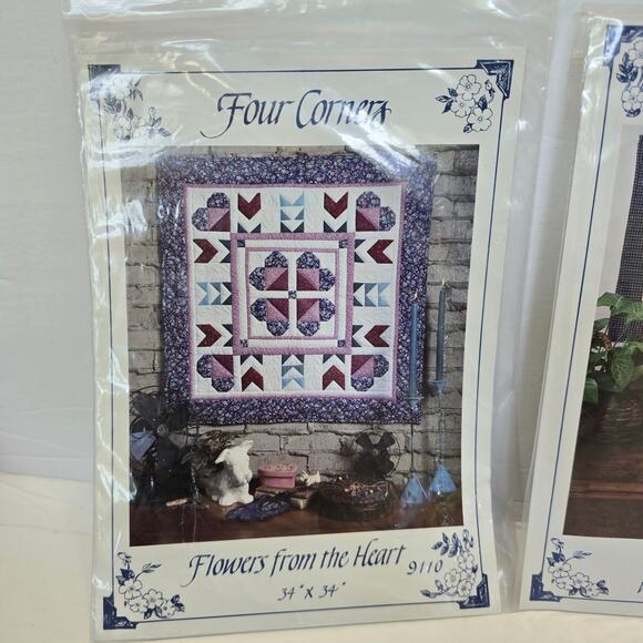 Four Corners Quilt Patterns Flowers from the Heart and Village Walk - Picture 3 of 5